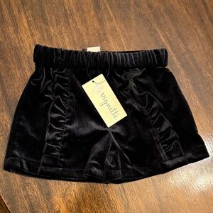 Vignette Black Kids Velvet Shorts